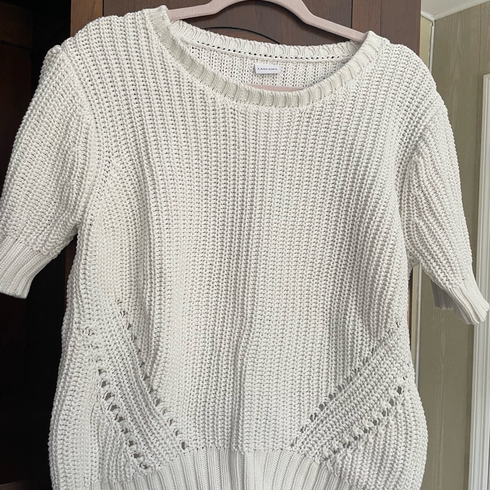 Lascana Elegant White Knit Sweater L